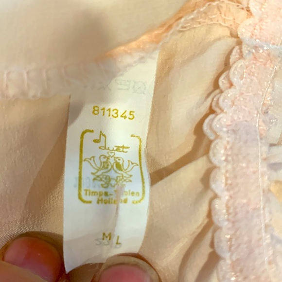 Duet silk charmeuse blush camisole body suit with lace trim - Picture 6 of 6